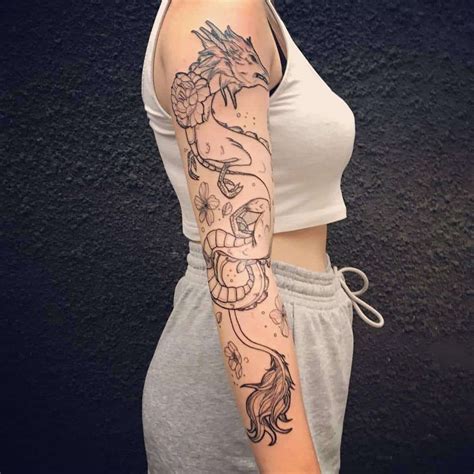 dragon tattoo on a woman